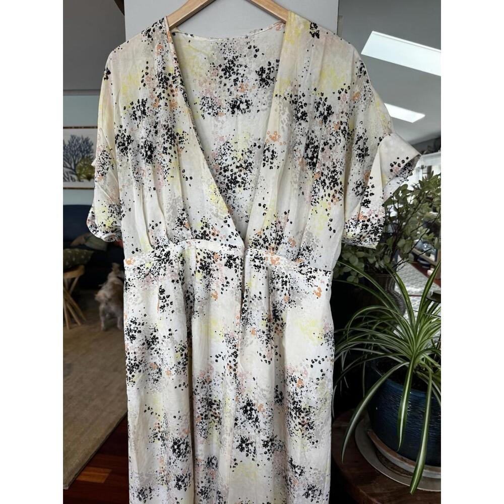 Long Flowy Dress no tags XL Chiffon speckled abstract print Artsy Modern